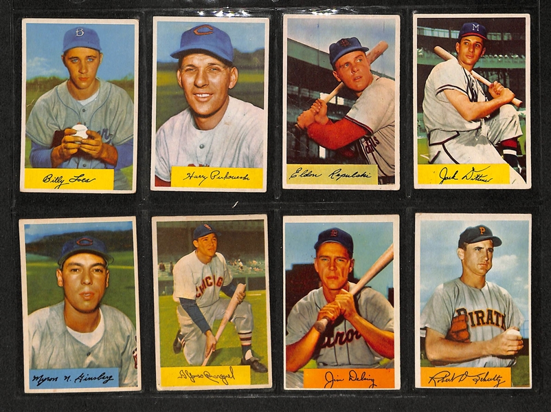 Lot Of 74 1954 Bowman Baseball Cards w. Richie Ashburn